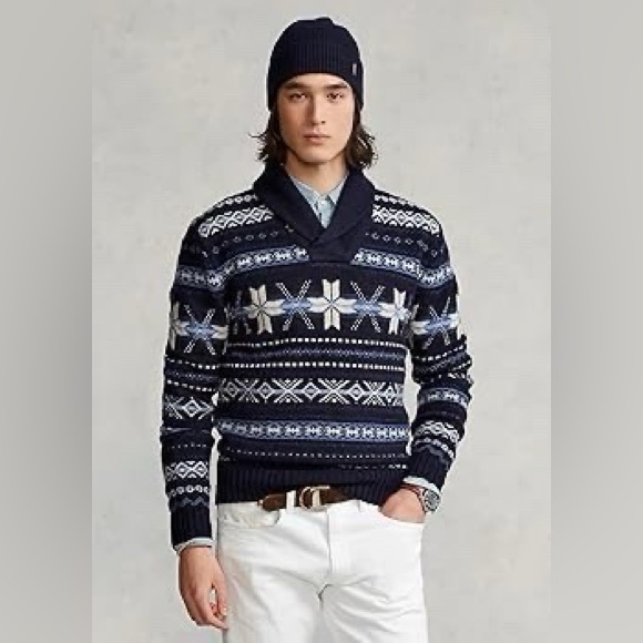 Polo Ralph Lauren 100% wool sweater Holiday Christmas Snow Warm - Picture 1 of 12